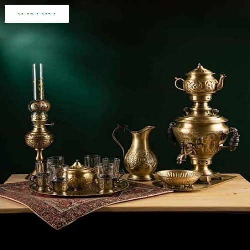 خرید، قیمت و مشخصات سماور زغالی برنجی ۲.۵ لیتری طرح هخامنش با ضخامت بالا | هنرظریف