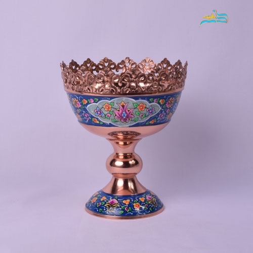خرید، قیمت و مشخصات آجیل خوری 20 مس و پرداز، با ورق مس ضخیم و روکش پلی استر درجه 1 | هنرظریف