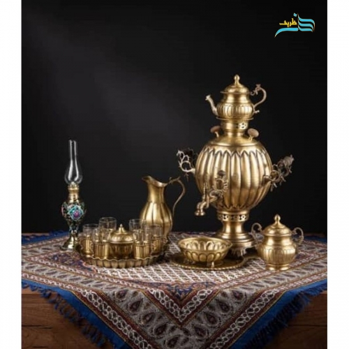 خرید سماور زغالی شش لیتری برنجی با خلوص بالا و روکش نانو | هنرظریف