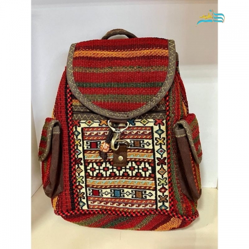 خرید، قیمت و مشخصات کوله کوچک تمام گلیمی دستبافت سیرجان استفاده شده از مواد درجه 1 | هنرظریف