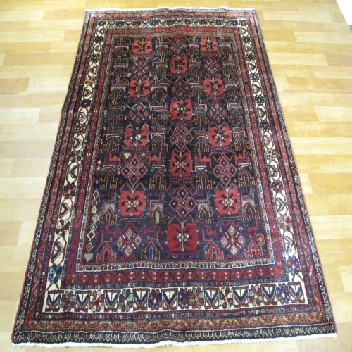 خرید آنلاین، فرش دستباف سيرجان طرح افشان سایز قاليچه رنگ زمینه سرمه اي رنگ حاشیه كرم کد ۳۹۷۱۴ | هنرظریف