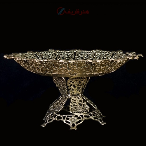 خرید، قیمت و مشخصات میوه خوری رومیزی خاتم بزرگ جنس برنزی درجه یک - هنرظریف