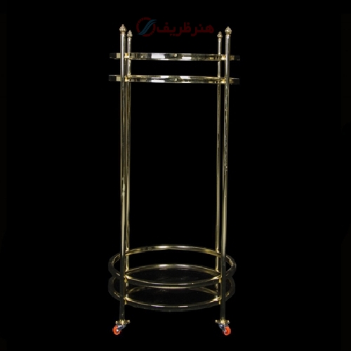خرید، قیمت و مشخصات کنار سالنی اتریشی دو طبقه جنس پروفیل و شیشه رنگ طلایی - هنرظریف