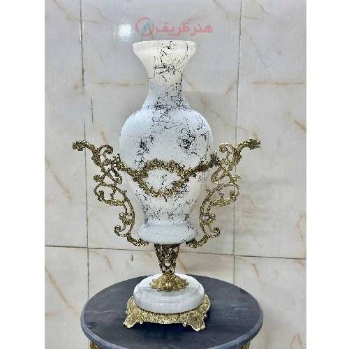 خرید، قیمت و مشخصات گلدان کاپی رو میزی پایه سنگی در دو رنگ آبرنگی_ هنرظریف