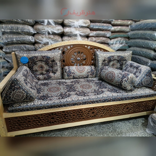 خرید، قیمت و مشخصات سرویس مبلمان ترمه ۷ تکه، رنگ سورمه ای، جدید و زیبا - هنرظریف