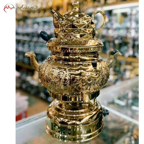 خرید آنلاین، سماور 3 کاره گازی برنجی کد 116 با قلم زنی اعلاء، طراحی کاربردی زیر کابینتی همراه با ضمانت، با قیمت مناسب | هنرظریف
