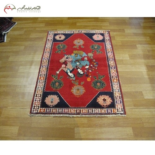 خرید آنلاین، فرش دستبافت آباده کد 39326 به رنگ لاکی و حاشیه کرمی، نقش زمینه متفاوت، زیر قیمت بازار | هنرظریف