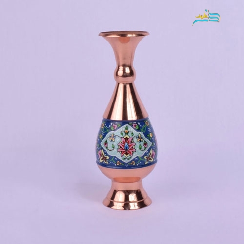 گلدان صراحی 20 مس و پرداز، دارای روکش پلی استر و ورق مس ضخیم	- هنرظریف