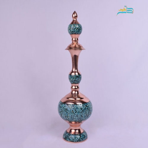 تنگ گیلاسی مسی سایز 44 فیروزه کوبی بسیار با کیفیت و خوش ساخت - هنرظریف