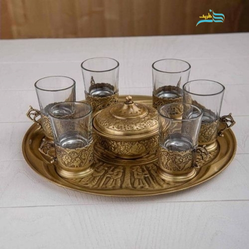نمای نزدیک چایخوری برنجی