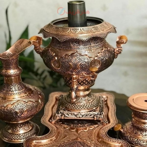 سرویس سماور مسی قلم دست اعلاء