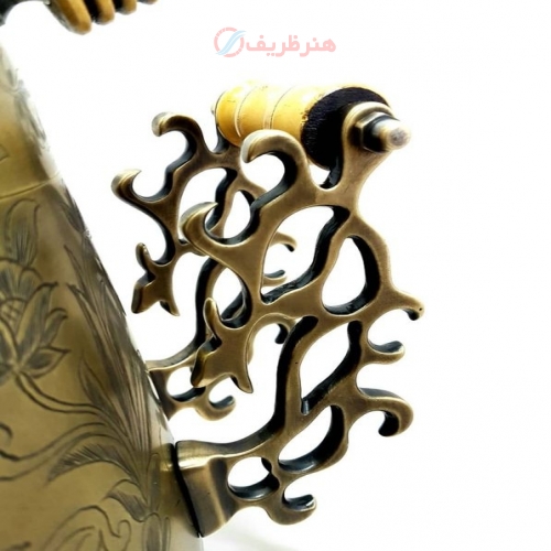 سماور برنجی زغالی ۶ لیتری مدل جام، دسته توری خوشه ای جدید