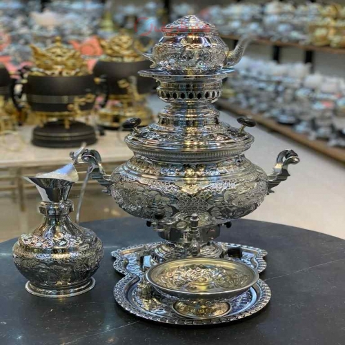 سرویس کامل سماور گازی 8 لیتری رنگ ثابت