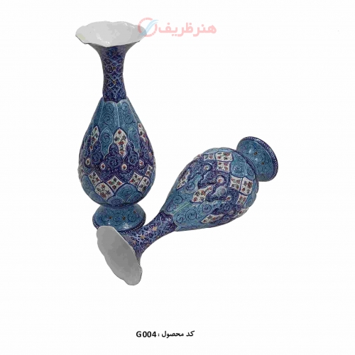 گلدان میناکاری  25 سانتی صراحی مسی