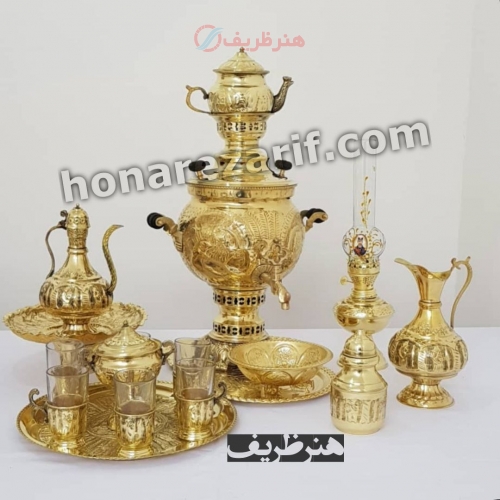 ست سماور 6 لیتری توپی قلم دست - هنرظریف