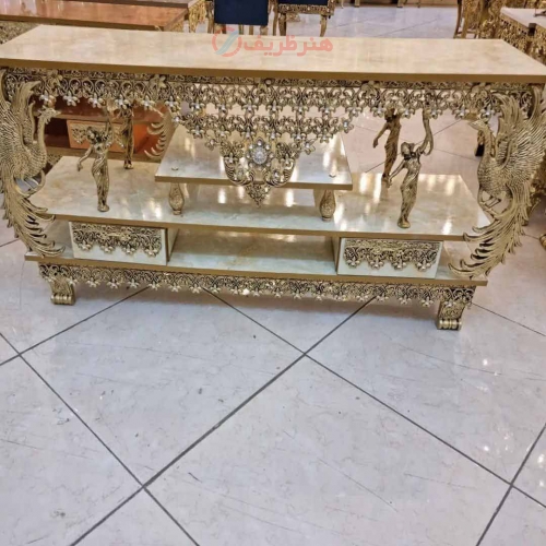 میز تلوزیون آلومینیومی، با کیفیت بالا و ورق ضخیم، آلومینیوم درجه 1، با طراحی بسیار زیبا و چشم نواز- هنرظریف