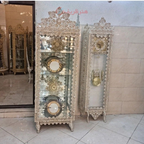 بوفه و ساعت آلیاژ طرح نیلوفر رنگ استخونی ثابت با کیفیت درجه یک