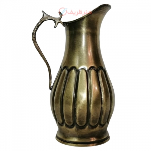 سرویس سماور زغالی 5 پارچه برنجی، مدل عدسی، ظرفیت 3 لیتر