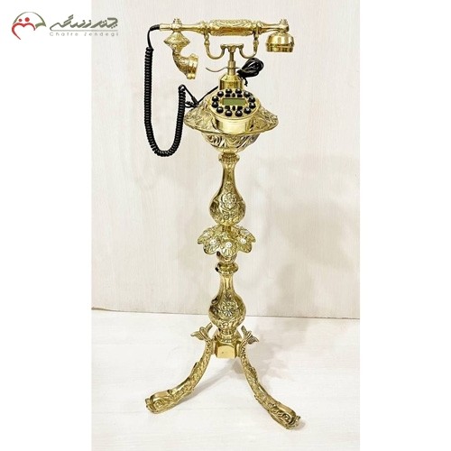 تلفن ایستاده ستونی برنز ااعلاء، طرح کلاسیک، پایه دار مدل گل آفتابگردان، شکیل و زیبا - هنرظریف