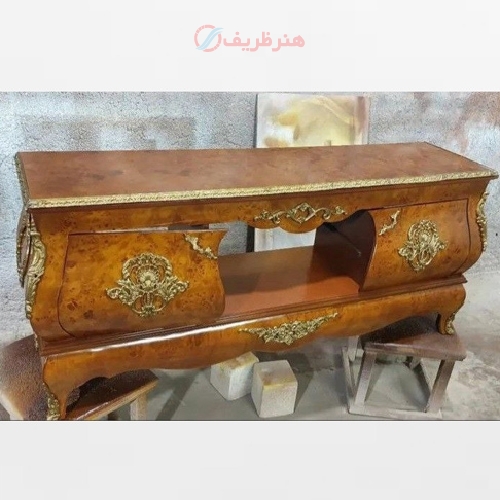 میز تلویزیون معرق کاری شده جنس بدنه مازول و رنگ چند لایه درجه یک با ضمانت - هنرظریف