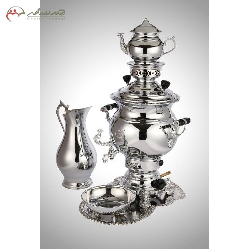 سماور 6 لیتری ساده لبه دار با ورق با دوام و سرویس ساده آبکاری شده - چترزندگی