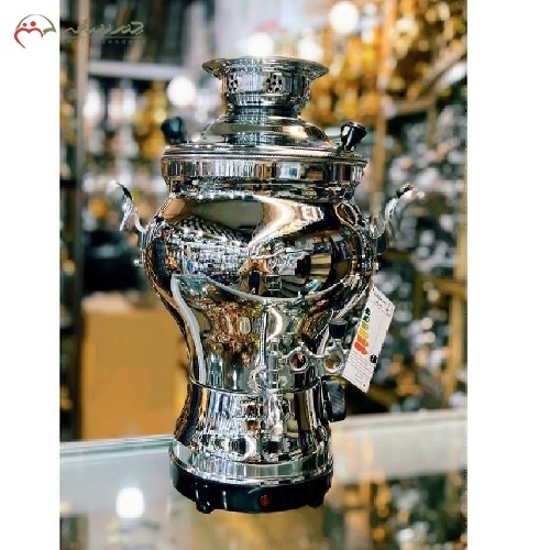 سماور برنجی برقی 6 لیتری دارای سیستم برق کم مصرف و ایمن با بدنه ی برنجی روکش دار و مقاوم، مدل کلاسیک و ورق ضخیم کد 116 - هنرظریف