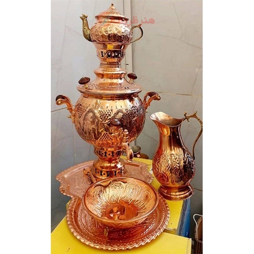 سرویس سماور مسی و قلمزنی با کیفیت بالا - هنرظریف