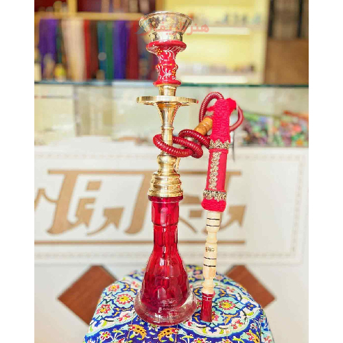 خرید قلیان برنجی کوچک، شیشه زنبوری، لبی سر پلی استر، دارای گارانتی 5 ساله| هنرظریف
