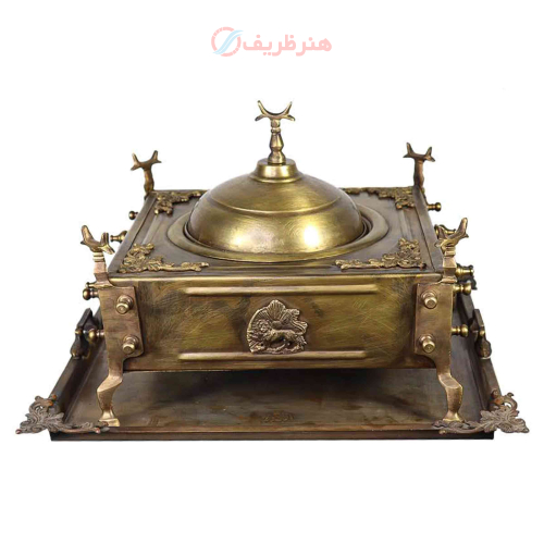 منقل مربع کوچک طرحدار با سینی  - هنرظریف
