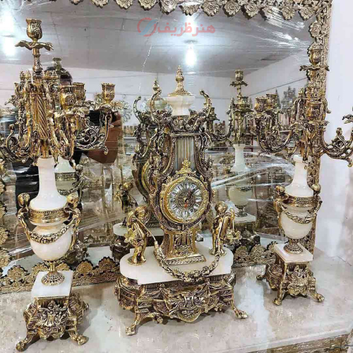 ساعت و شمعدان خروسی- هنرظریف