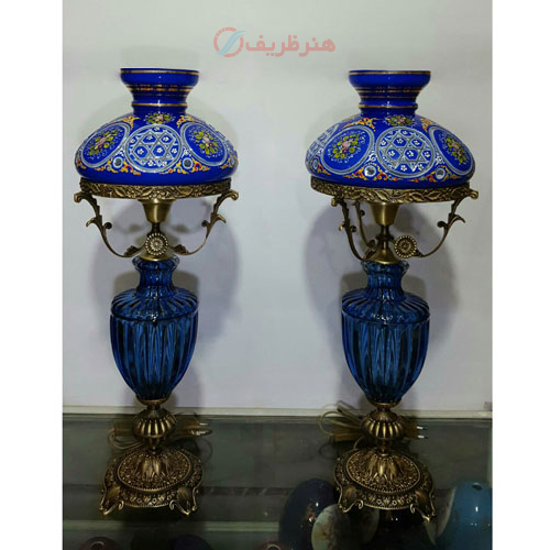 چراغ قالپاقی سه پوست آبی بسیار شیک_  هنرظریف