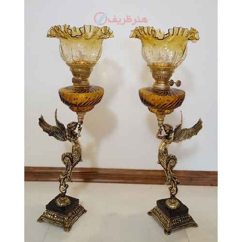 چراغ لب چین نفتی پایه مدل ملائکه برنزی
