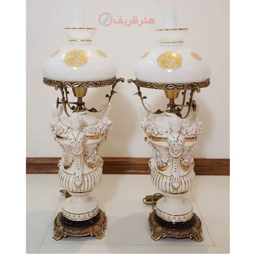 چراغ قالپاقی کاپ گل برجسته طلاکوب مدل سه آدمک