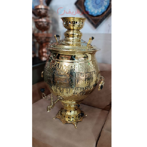 سماور گازی برنجی 50 لیتری با ضخامت بالا و سنگین وزن