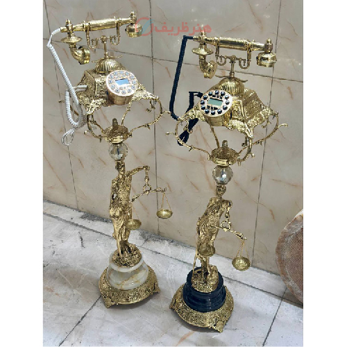 تلفن ایستاده برنزی مدل عدالت پایه سنگی_ هنرظریف