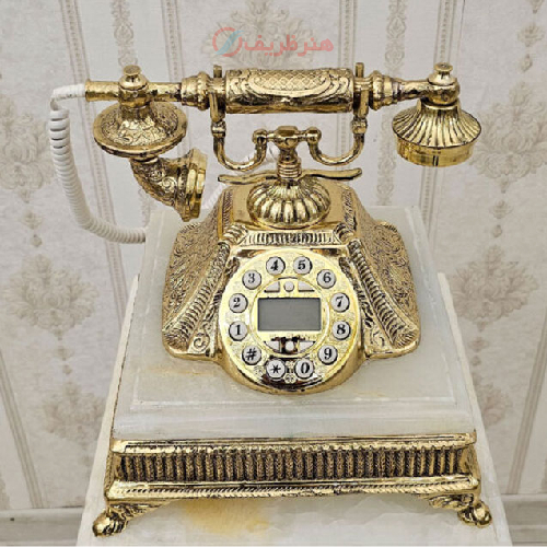 ساعت رومیزی برنزی، پایه سنگ مرمر سفید
