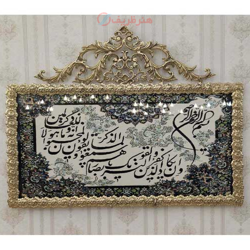 تابلو فرش برنز و ان یکاد گل رز برجسته سایز بزرگ تاج دار_ هنرظریف