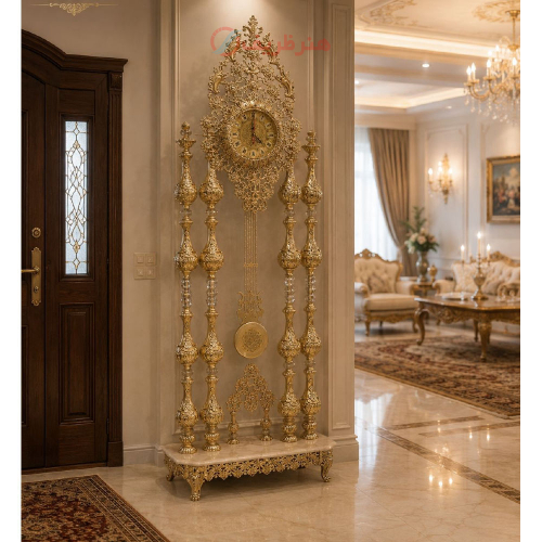 ساعت کنار سالنی آلومینیومی چهار ستون