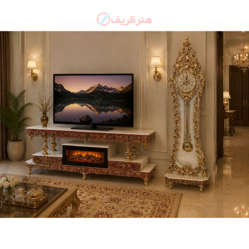 ساعت ایستاده کنارسالنی آلومینیومی، رنگ ثابت