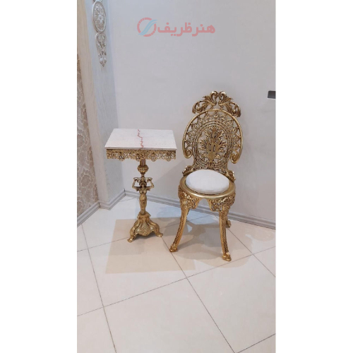 میز تلفن و صندلی آلومینیومی رنگ ثابت