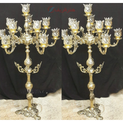 آباژور ایستاده برنزی اصل، مدل لاله _ هنرظریف