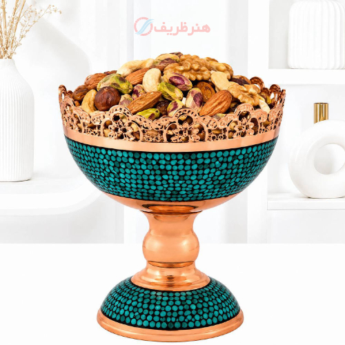 آجیل خوری فیروزه کوبی پرنسا،مدل شبکه بری قلم زنی