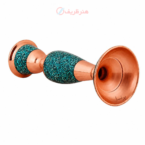 شمعدان فیروزه کوبی پرنسا ۲۵ سانتی