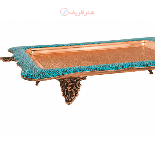 سرویس چای خوری فیروزه کوبی و قلم زنی شش نفره