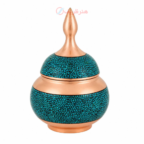 سرویس چای خوری فیروزه کوبی و قلم زنی شش نفره