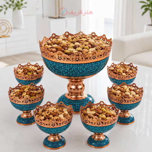 سرویس پذیرایی آجیلخوری فیروزهکوبی هفتپارچه پرنسا