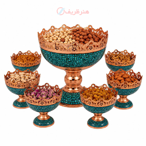 سرویس پذیرایی آجیلخوری فیروزهکوبی هفتپارچه پرنسا