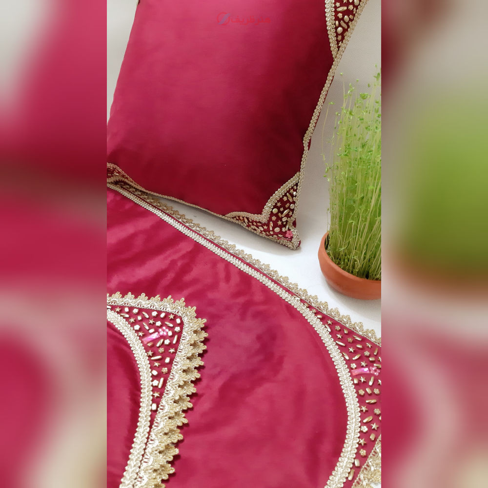 ست سه تکه رومیزی مخمل سنگ دوزی جلو مبلی و دو عسلی ۴۰×۸۰