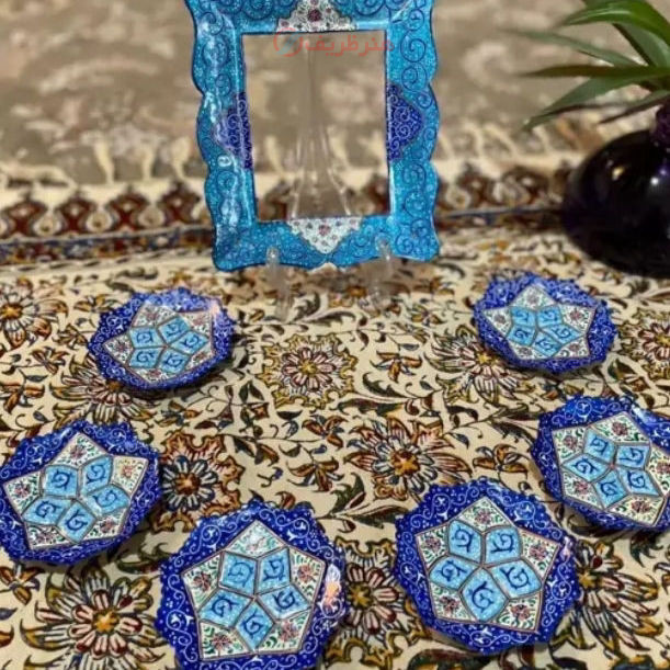 هفت سین میناکاری مسی لعاب شده با رنگ ثابت و ضد خش