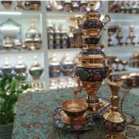 خرید، قیمت و مشخصات سرویس سماور 5 پارچه مس و پرداز با کیفیت ممتازبا روکش پلی استر و رنگ ماندگار | هنرظریف
